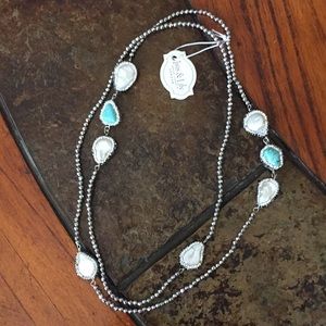 Freshwater pearl /turquoise /hematite necklace